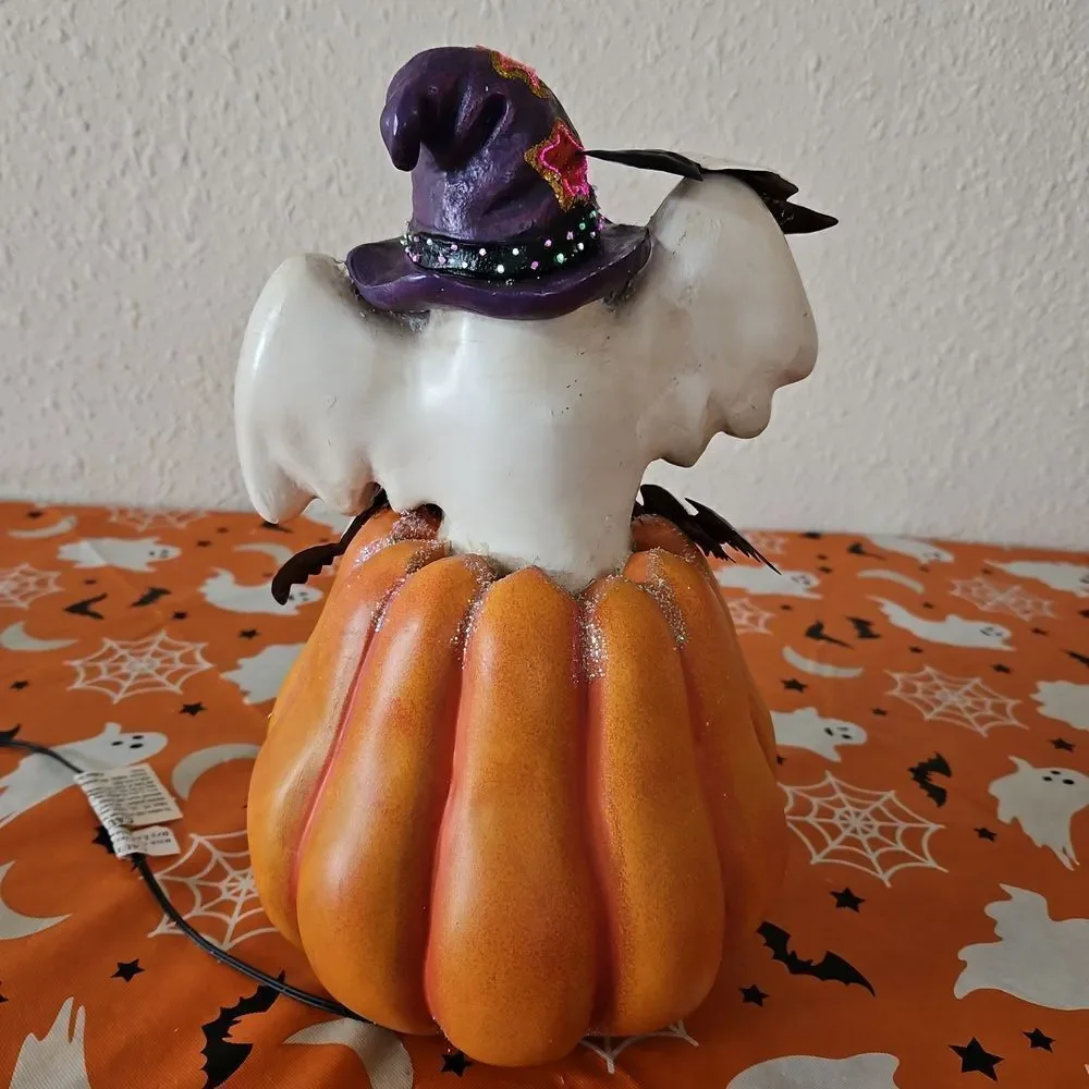 Pumpkin and Ghost Halloween Fiber Optic Light-Up Decoration
